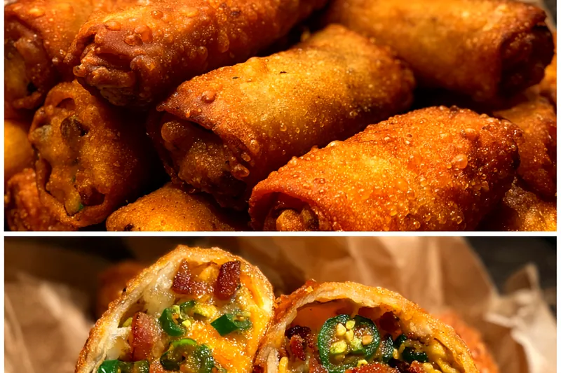 A table full of ingredients for Crispy Bacon Jalapeño Bites, including jalapeños, bacon, and cream cheese.