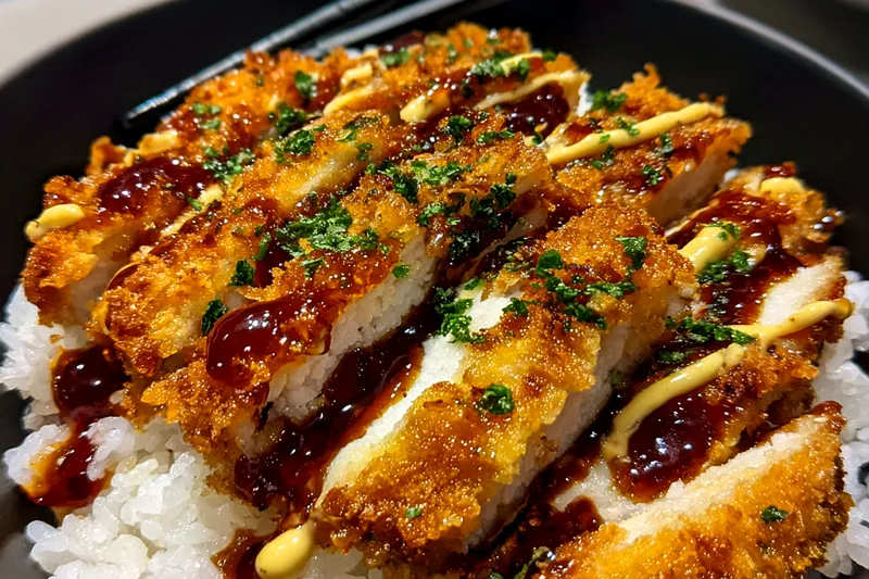 Fresh ingredients for Crispy Breaded Cutlet Bowl