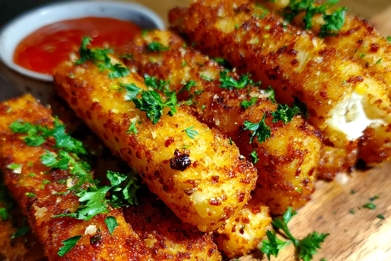 Cooking process for Crispy Cheese Sticks Delight