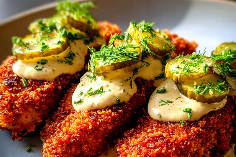 Fresh ingredients for Crispy Dill Pickle Chicken