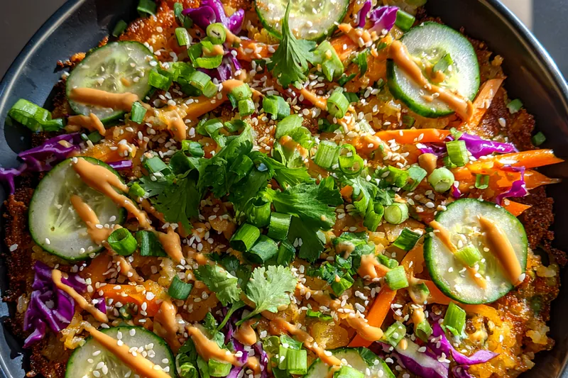 Cooking process for Crispy Rice Salad