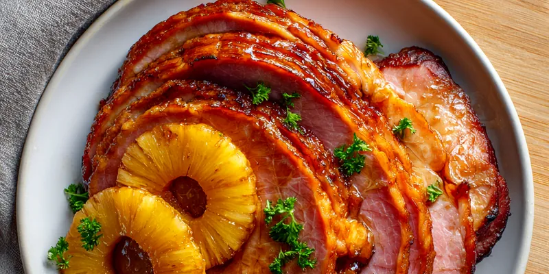 Crockpot Ham with Brown Sugar Pineapple Glaze