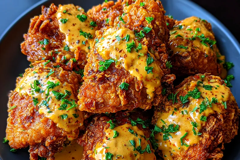 Fresh ingredients for Crunchy Mustard Chicken Delight including chicken, mustard, and panko breadcrumbs.
