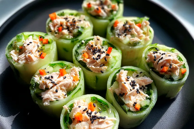 Cooking process for Cucumber Chicken Roll Ups