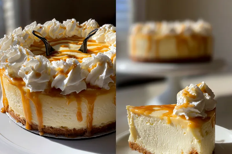 Fresh ingredients for Decadent Caramel Cheesecake