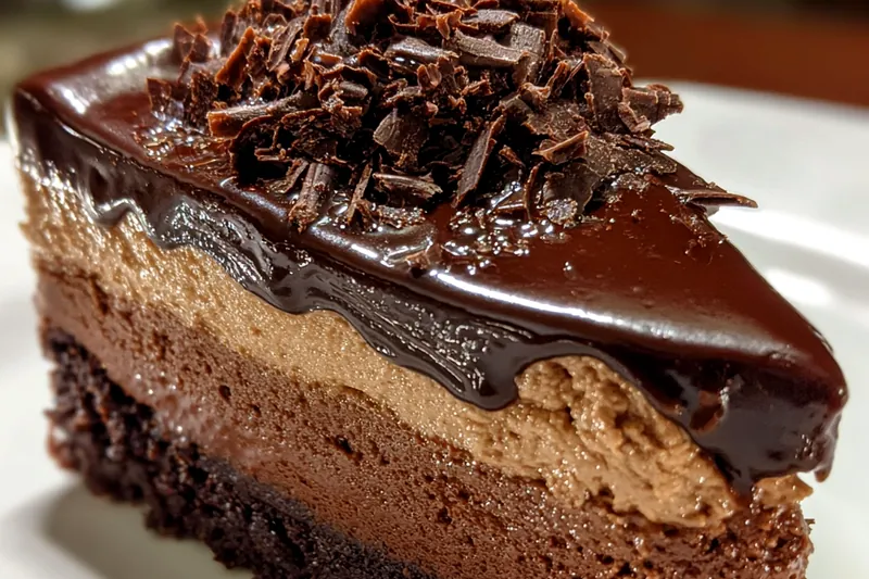 Cooking process for Decadent Triple Chocolate Cheesecake