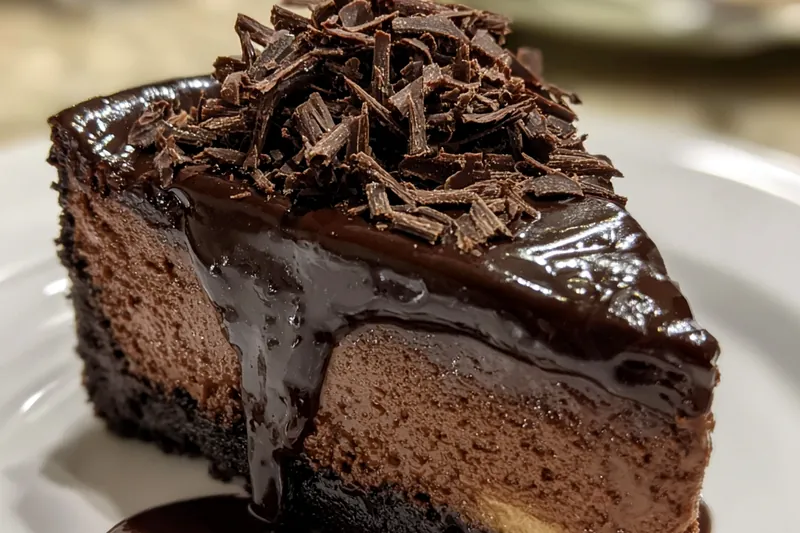 Fresh ingredients for Decadent Triple Chocolate Cheesecake