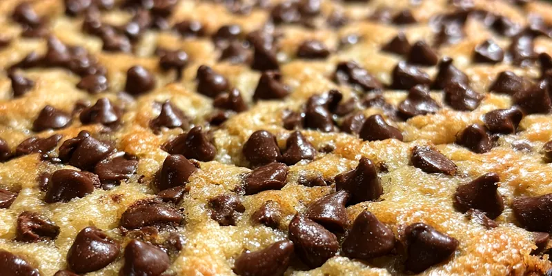 Delicious chocolate chip cookie cake served on a plate