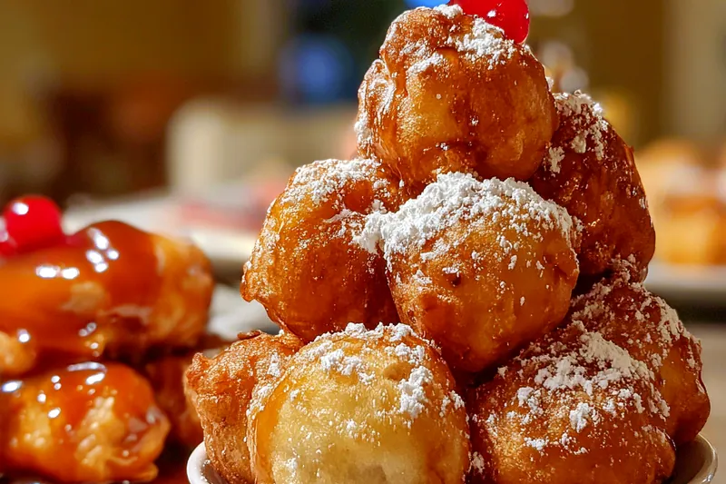 Cooking process for Easy Funnel Cake Bites