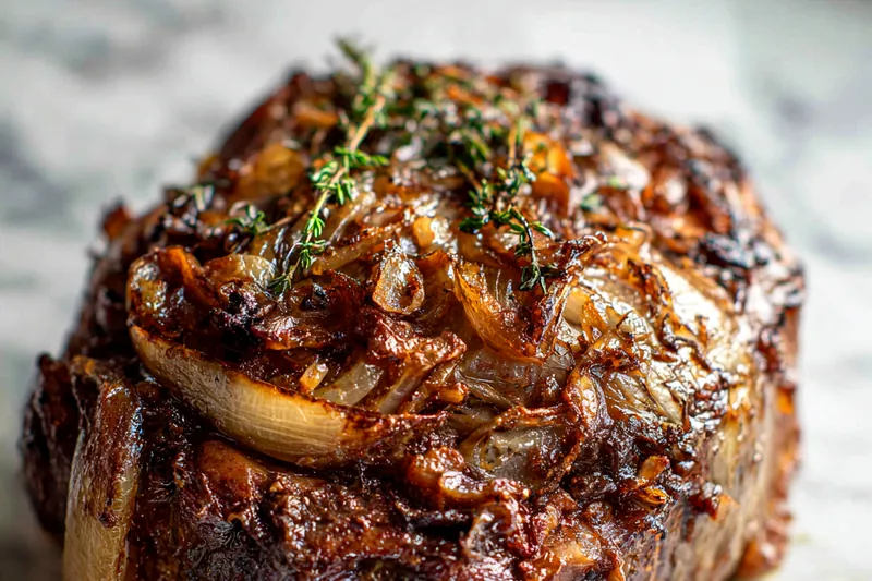 Colorful ingredients for French Onion Roast ready for cooking
