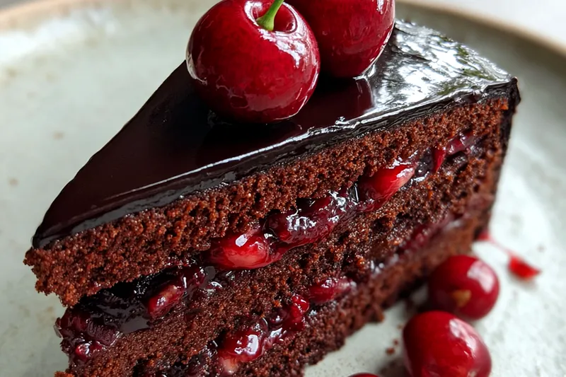 Fresh ingredients for Elegant Chocolate Cherry Cake