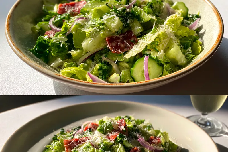 Fresh ingredients for Famous Chopped Salad Delight