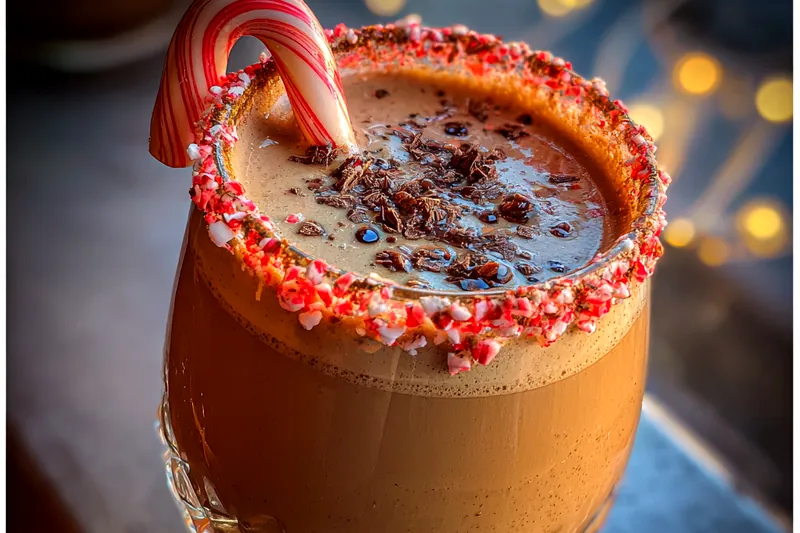 Fresh ingredients for Festive Chocolate Peppermint Drink
