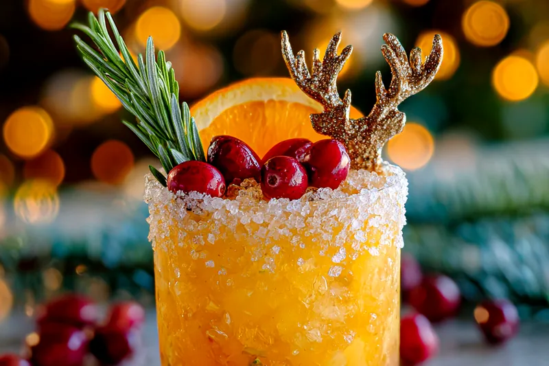 Fresh ingredients for Festive Cranberry Citrus Cocktail