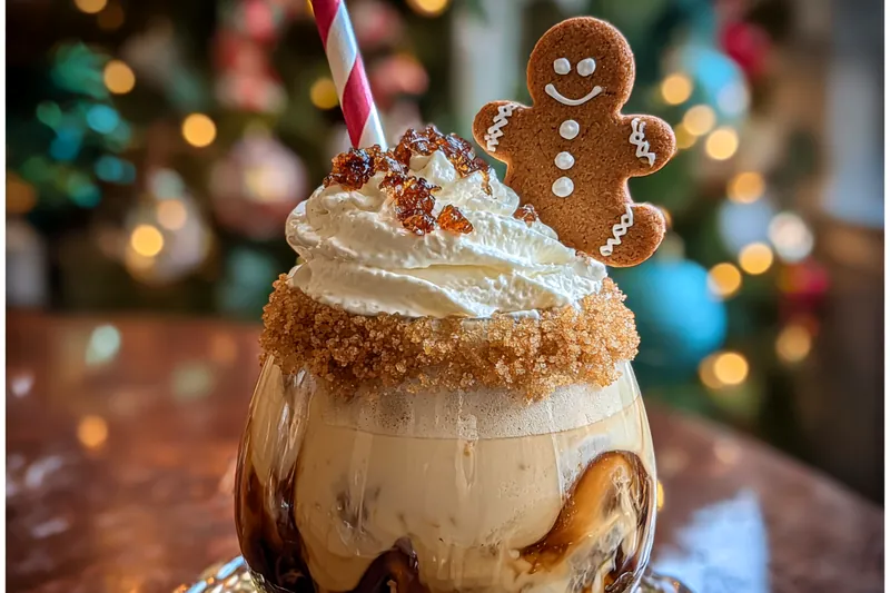 Ingredients for Festive Gingerbread Cocktail arranged aesthetically, including spiced rum, gingerbread syrup, and spices.