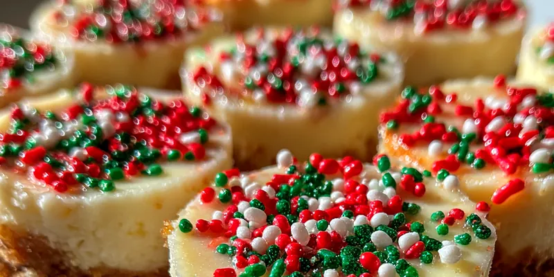 Delicious Festive Mini Cheesecake Bites served on a plate