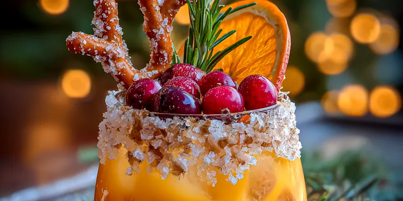 Delicious Festive Orange Cranberry Drink served on a plate