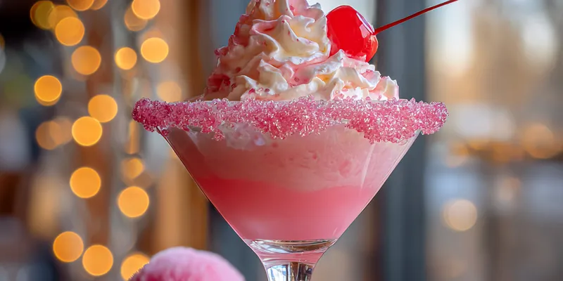 Delicious Festive Pink Cocktail Delight served on a plate