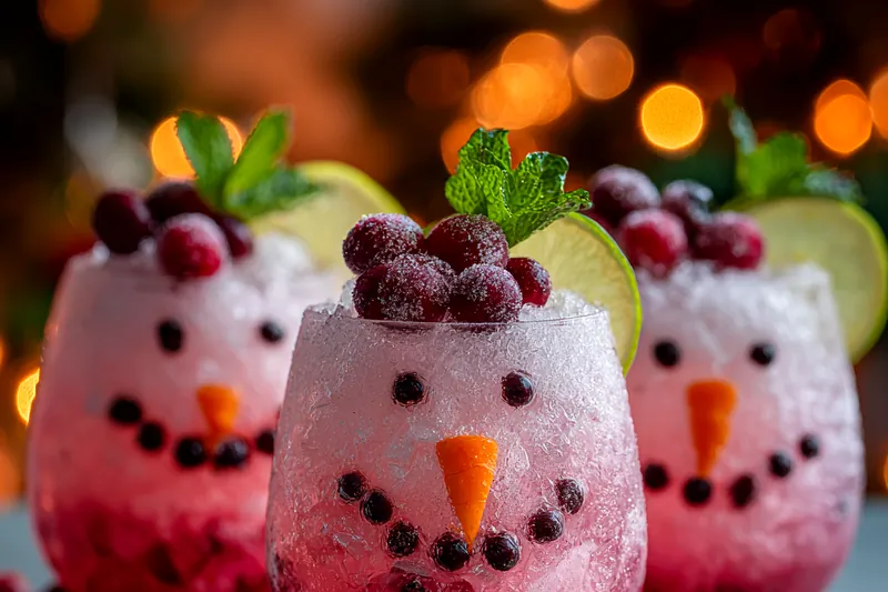 Fresh ingredients for Festive Snowman Holiday Drink
