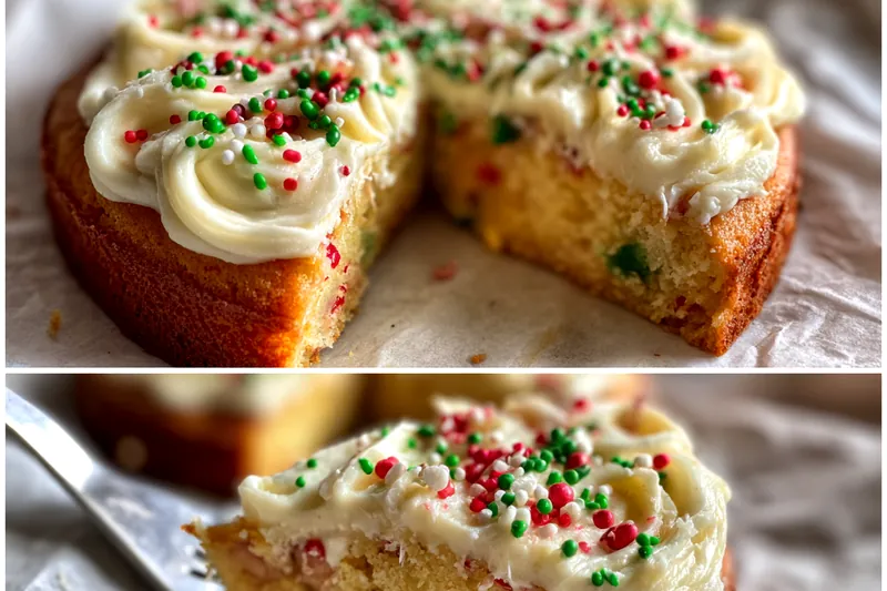 Fresh ingredients for Festive Sprinkle Cheesecake