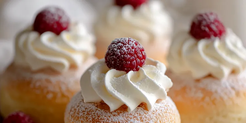 Delicious Fluffy Raspberry Cheesecake Cupcakes served on a plate