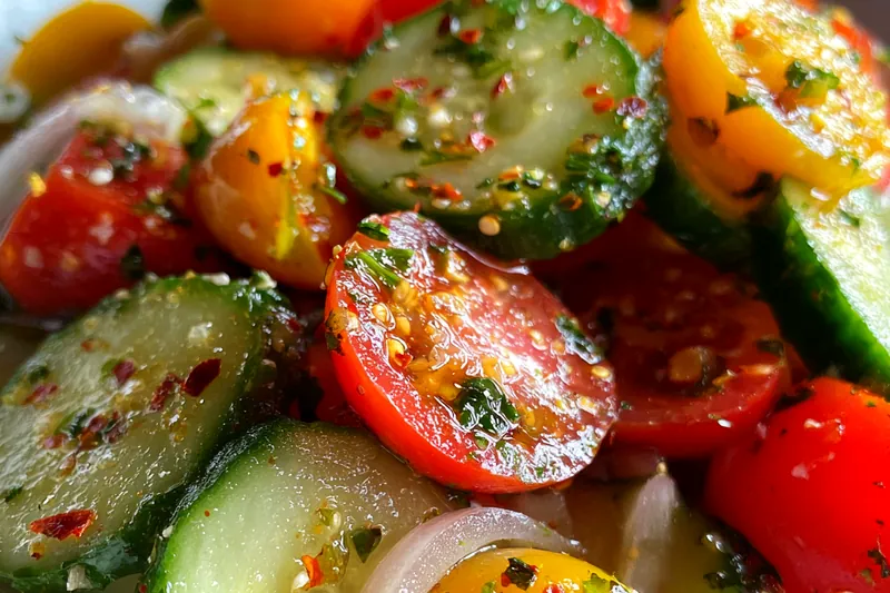 Fresh ingredients for Fresh Marinated Vegetable Medley
