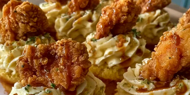 Fried Chicken, Cornbread and Mashed Potato &amp; Gravy Cupcakes