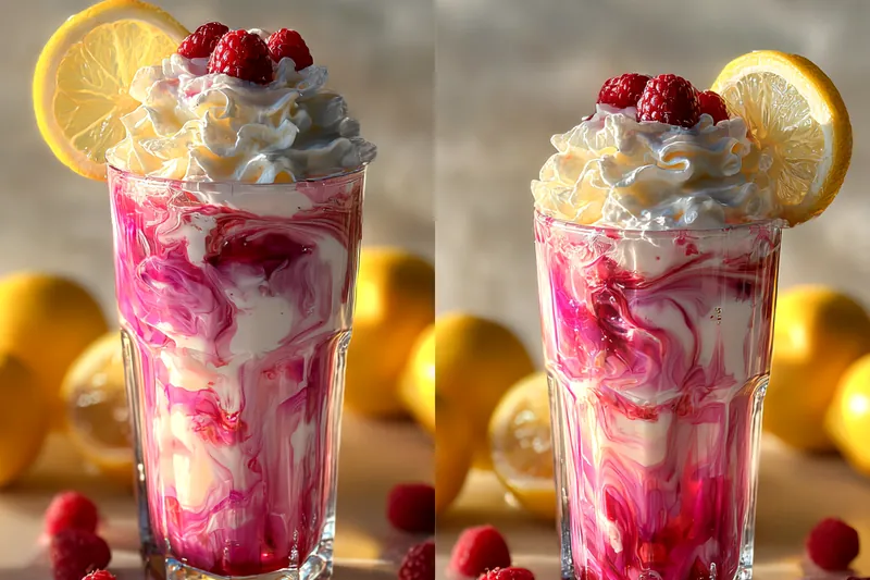 Fresh ingredients for Fruity Lemon Raspberry Swirl