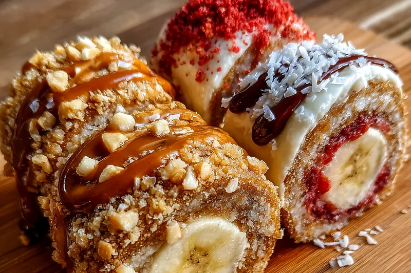 Cooking process for Fruity Nutty Sushi Rolls