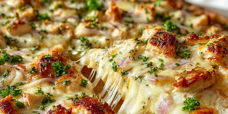 Garlic Alfredo Chicken Pizza