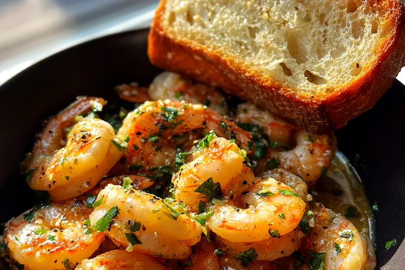 Cooking process for Garlic Herb Shrimp Delight