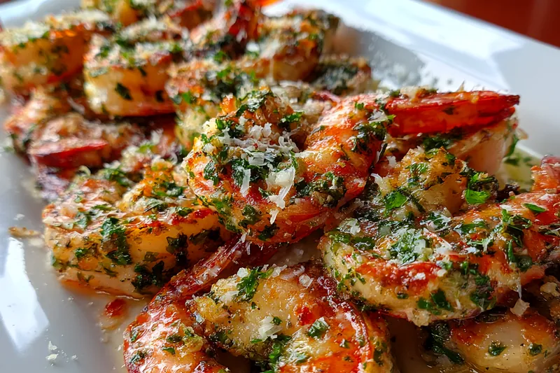 Fresh ingredients for Garlic Parmesan Roasted Shrimp