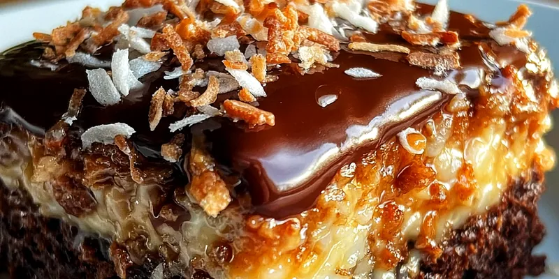 German Chocolate Poke Cake