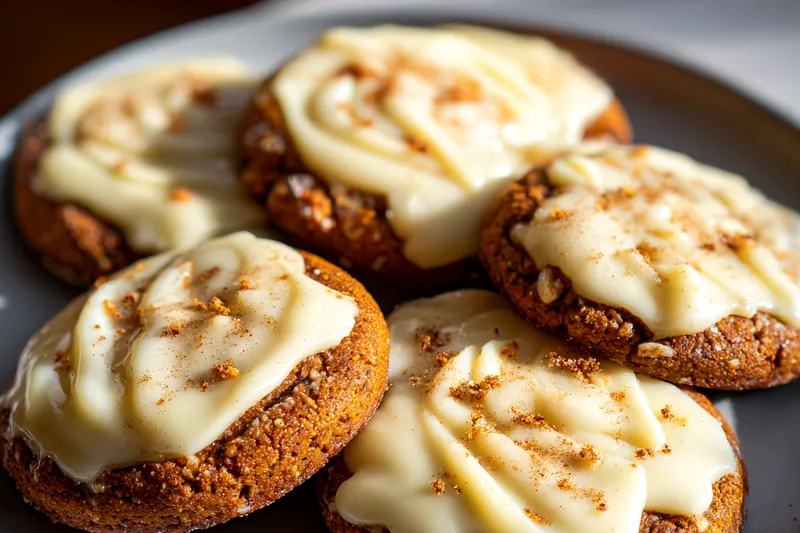 A beautifully arranged display of ingredients for Gingerbread Latte Cookie Delight, including spices, flour, and chocolate chips.