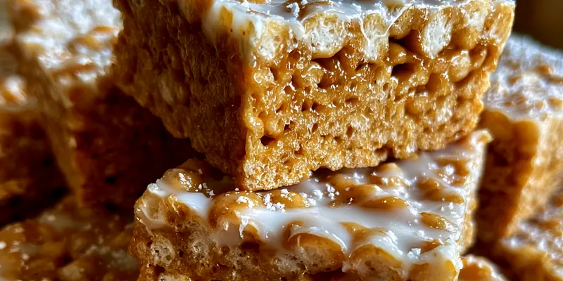 Delicious Gingerbread Rice Krispie Treats served on a plate