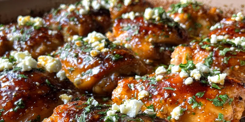 Delicious Glazed Honey Chicken Bake served on a plate