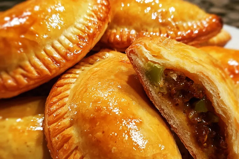 Cooking process for Golden Beef Pastry Pockets