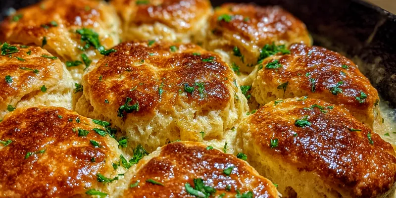 Delicious Golden Biscuit Casserole Delight served on a plate