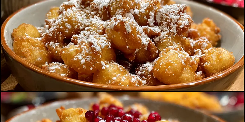 Delicious Golden Bites with Sweet Drizzle served on a plate