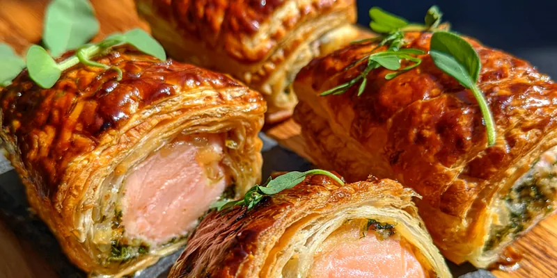 Delicious Savory Salmon Pastry Delight served on a plate