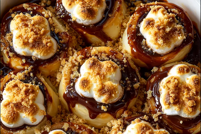 Fresh ingredients for Gooey Chocolate Marshmallow Rolls