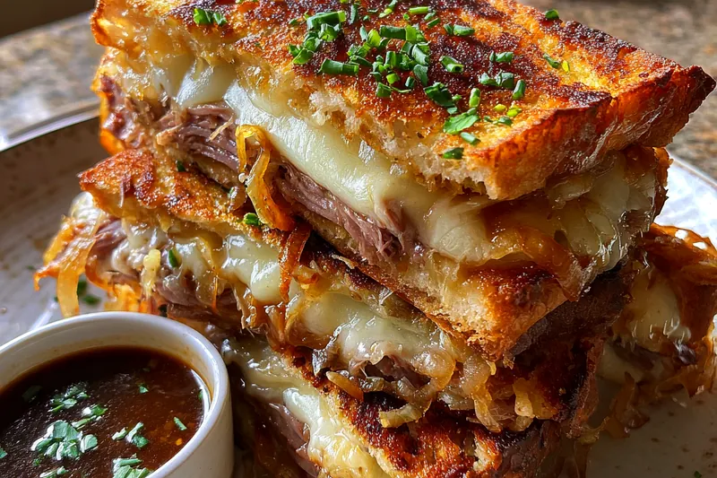 Cooking process for Gourmet Beef Grilled Sandwich