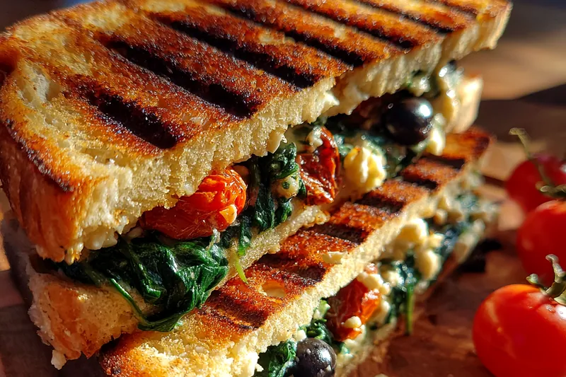 Fresh ingredients for Gourmet Spinach Cheese Sandwich