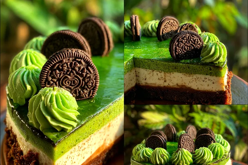 Cooking process for Green Velvet Cookie Cake