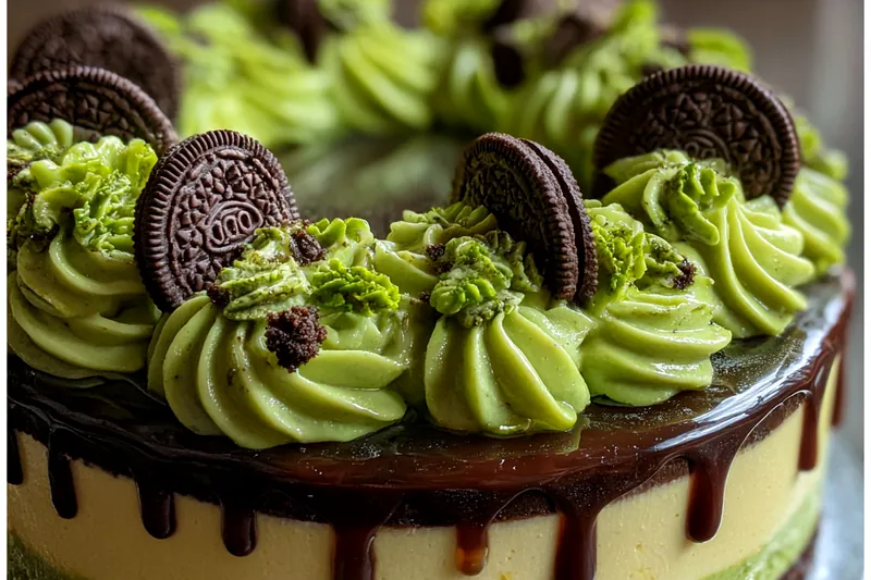 Fresh ingredients for Green Velvet Oreo Cheesecake