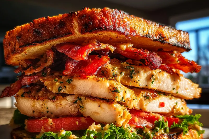 Fresh ingredients for Grilled Chicken Club Sandwich