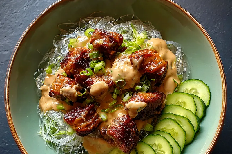Fresh ingredients for Grilled Peanut Chicken Noodle Bowl