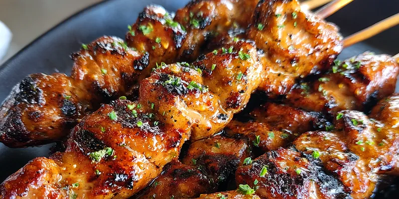 Grilled Skewers with Spicy Sauce