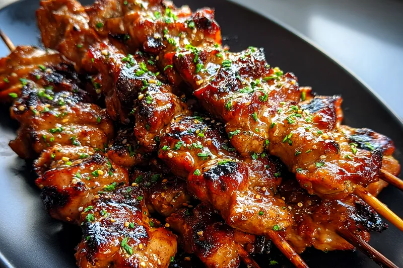 Fresh ingredients for Grilled Skewers with Spicy Sauce