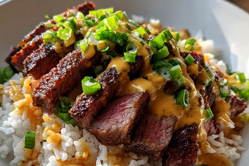 Cooking process for Grilled Steak with Creamy Sauce